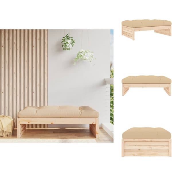 Moduler till utomhussoffa - Living Fotpall för trädgården 120x80 cm massiv furu