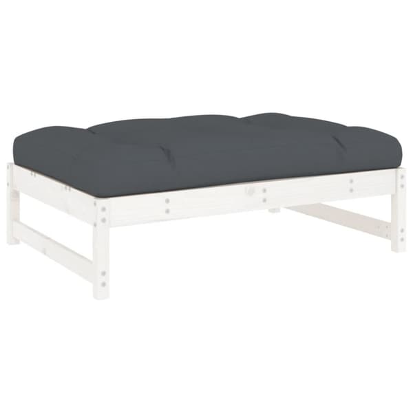 Moduler till utomhussoffa - Living Fotpall för trädgården vit 120x80 cm massiv furu