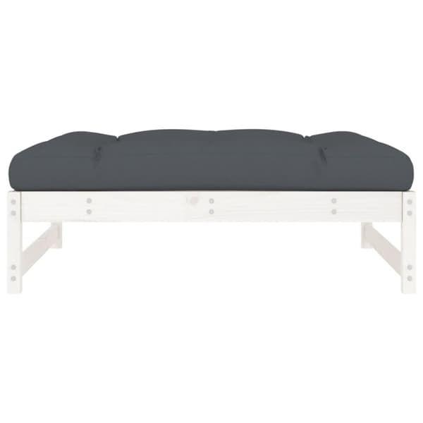 Moduler till utomhussoffa - Living Fotpall för trädgården vit 120x80 cm massiv furu