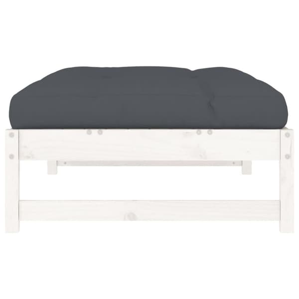 Moduler till utomhussoffa - Living Fotpall för trädgården vit 120x80 cm massiv furu