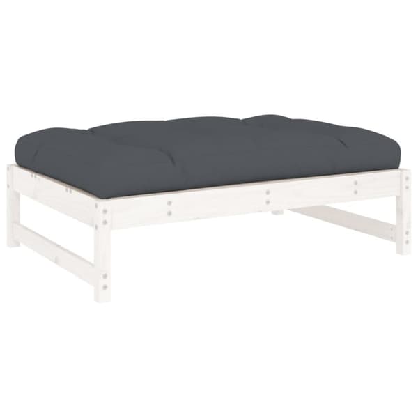 Moduler till utomhussoffa - Living Fotpall för trädgården vit 120x80 cm massiv furu