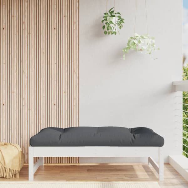 Moduler till utomhussoffa - Living Fotpall för trädgården vit 120x80 cm massiv furu