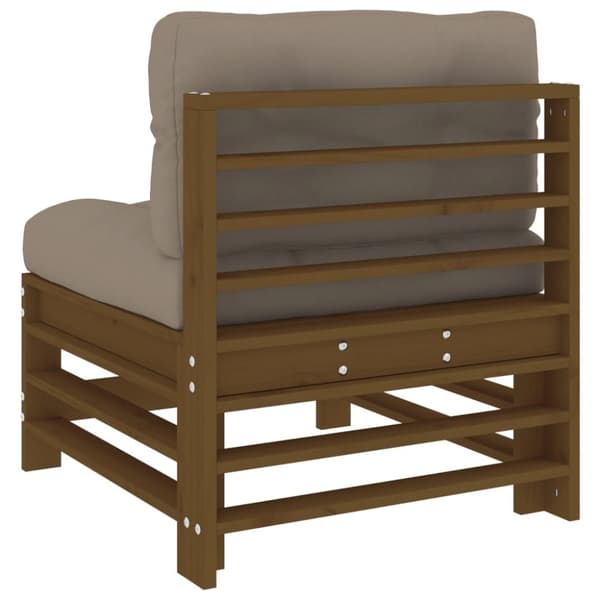 Moduler till utomhussoffa - Living Mittensoffor med dynor 2 st honungsbrun massiv furu