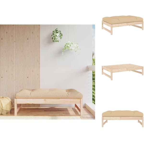 Moduler till utomhussoffa - Living Fotpall för trädgården 120x80 cm massiv furu