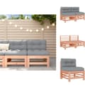 Miniatyrbillede 1 af 11: Enheder til udendørs modulsofa - Living midtermoduler til havesofa 2 stk. med hynder massivt fyrretræ