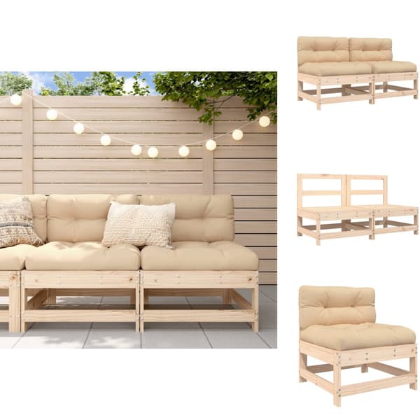 Moduler till utomhussoffa - Living Mittensoffor med dynor 2 st massiv furu