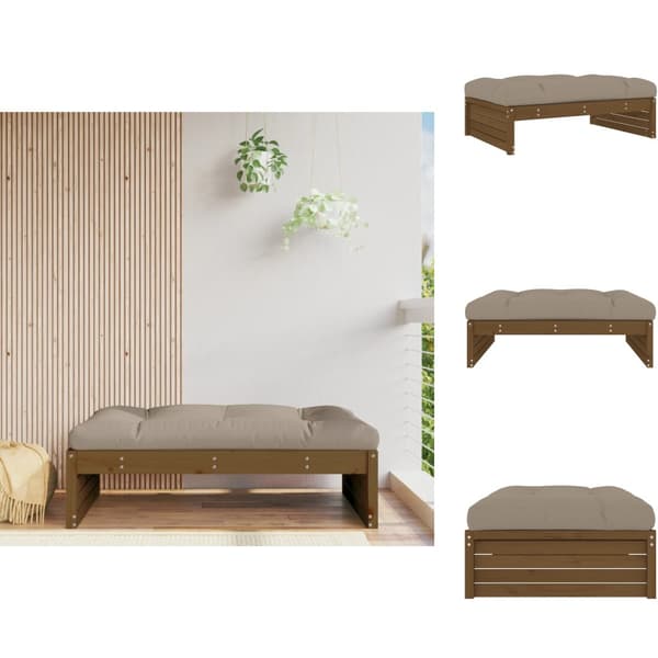 Enheder til udendørs modulsofa - Living udendørs fodskammel 120x80 cm massivt fyrretræ honningbrun