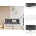 Miniatyrbillede 1 af 11: Enheder til udendørs modulsofa - Living hjørnemoduler til sofa 2 stk. med hynder massivt fyrretræ hvid