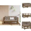 Miniatyrbillede 1 af 11: Enheder til udendørs modulsofa - Living hjørnemoduler til sofa 2 stk. med hynder massivt fyrretræ brun