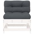 Miniatyrbillede 6 af 11: Enheder til udendørs modulsofa - Living midtermoduler til sofa 2 stk. med hynder massivt fyrretræ hvid