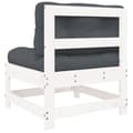 Miniatyrbillede 8 af 11: Enheder til udendørs modulsofa - Living midtermoduler til sofa 2 stk. med hynder massivt fyrretræ hvid