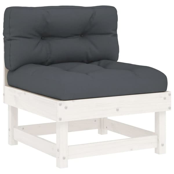 Moduler till utomhussoffa - Living Mittensoffa med dynor vit massiv furu