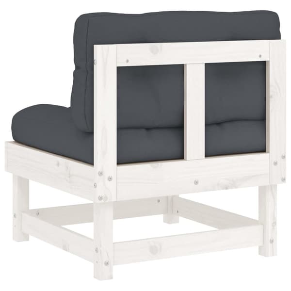 Moduler till utomhussoffa - Living Mittensoffa med dynor vit massiv furu