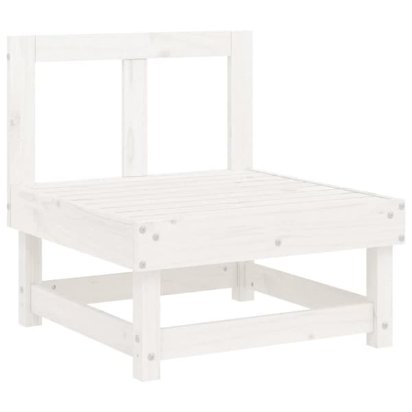 Moduler till utomhussoffa - Living Mittensoffa med dynor vit massiv furu