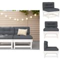 Miniatyrbild 1 av 10: Moduler till utomhussoffa - Living Mittensoffa med dynor vit massiv furu