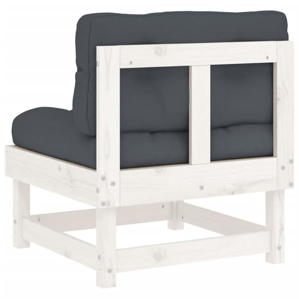 Moduler till utomhussoffa - Living Mittensoffor med dynor 2 st vit massiv furu