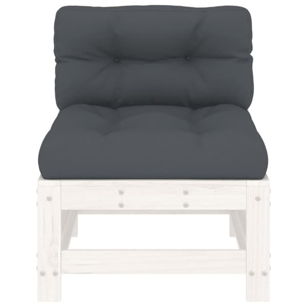 Enheder til udendørs modulsofa - Living midtermodul med hynder massivt fyrretræ hvid