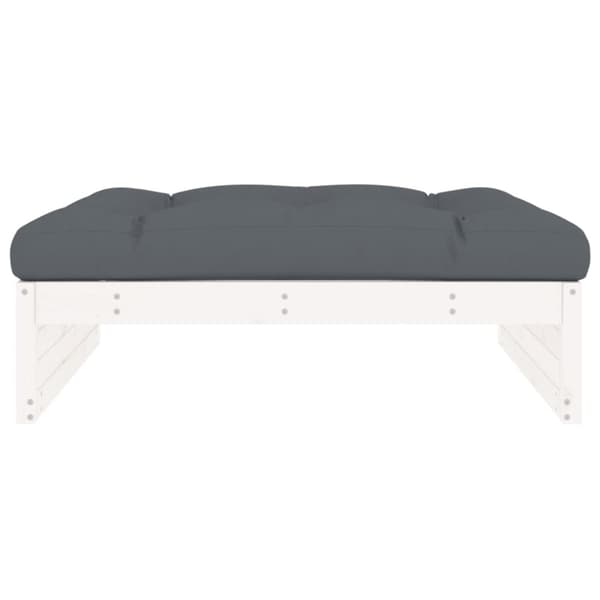 Enheder til udendørs modulsofa - Living udendørs fodskammel 120x80 cm massivt fyrretræ hvid