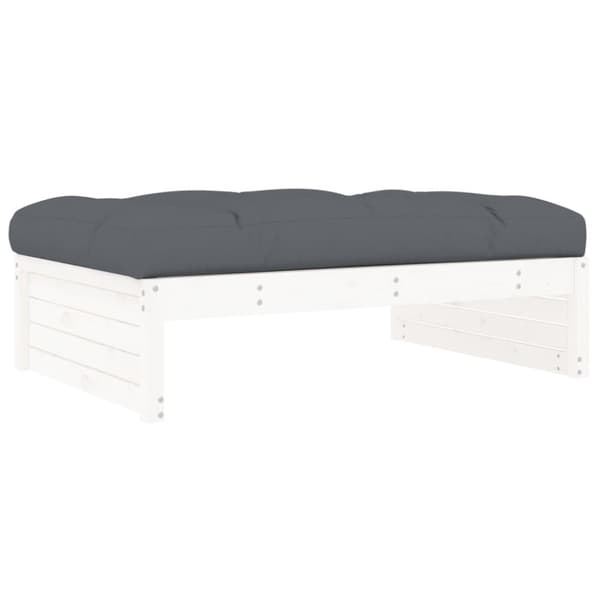 Enheder til udendørs modulsofa - Living udendørs fodskammel 120x80 cm massivt fyrretræ hvid