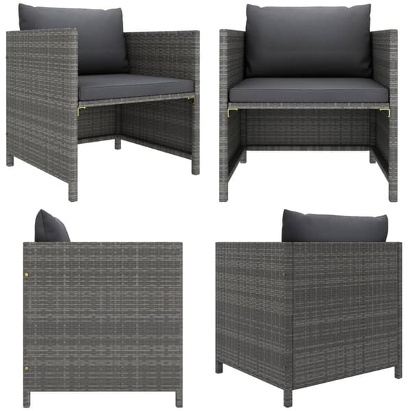 Trädgårdssoffa med dynor grå konstrotting - Trädgårds Soffa - Trädgårdssoffor - Home & Living