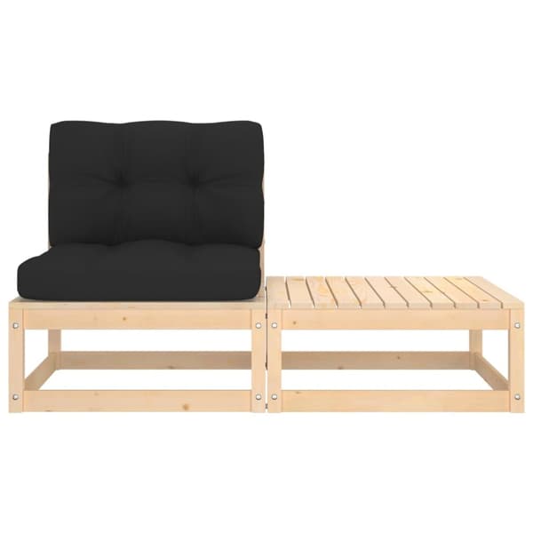 Trädgårdsgrupp med dynor 2 delar massiv furu - Loungegrupp - Loungegrupper - Home & Living