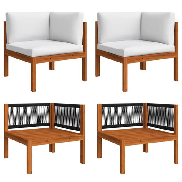 Hjørnedele til havesofa 2 stk. Med hynder massivt akacietræ - Hjørnesofa - Hjørnesofaer - Home & Living