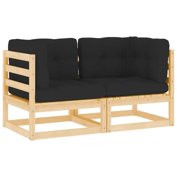Hörnsektion till pallsoffa 2 st med dynor massiv furu - Hörnsoffa - Hörnsoffor - Home & Living