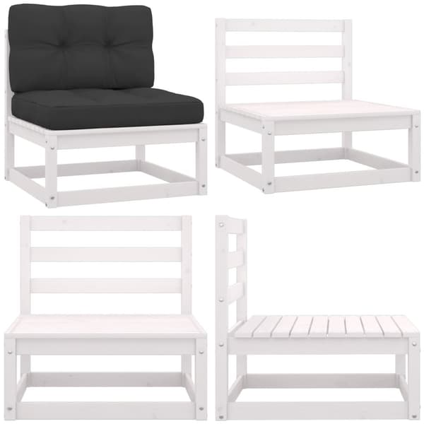 Midterdel til havesofa m. Antracitgrå hynder fyrretræ hvid - Midterdel Til Havesofa - Midterdele Til Havesofa - Home & Living