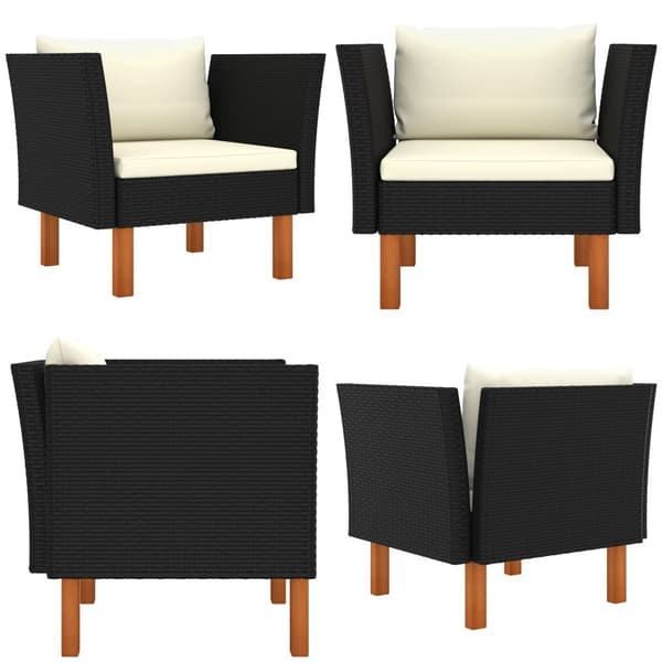 Havesofa polyrattan og massivt eukalyptustræ -  - Home & Living