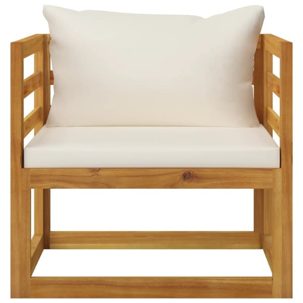 Havestol med cremefarvede hynder massivt akacietræ - Havestol - Havestole - Home & Living