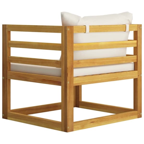 Havestol med cremefarvede hynder massivt akacietræ - Havestol - Havestole - Home & Living