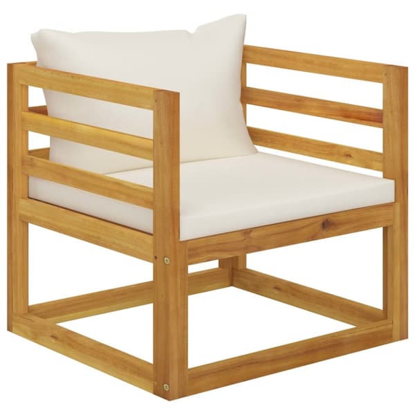 Havestol med cremefarvede hynder massivt akacietræ - Havestol - Havestole - Home & Living