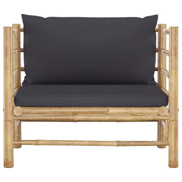 Havesofa med mørkegrå hynder bambus - Havesofa - Havesofaer - Home & Living