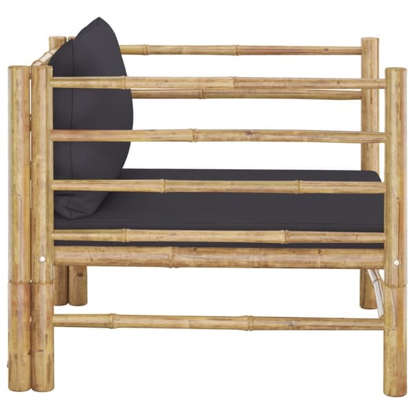 Havesofa med mørkegrå hynder bambus - Havesofa - Havesofaer - Home & Living