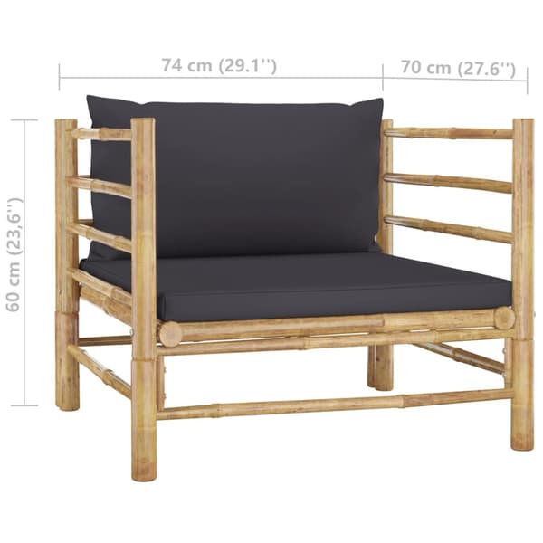 Havesofa med mørkegrå hynder bambus - Havesofa - Havesofaer - Home & Living