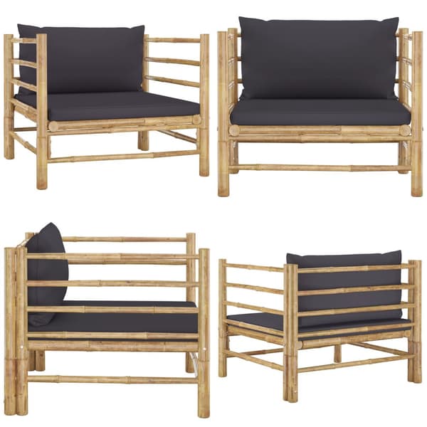 Havesofa med mørkegrå hynder bambus - Havesofa - Havesofaer - Home & Living