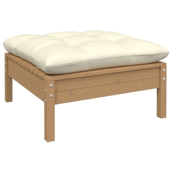 2-personers havesofa med cremefarvede hynder massivt fyrretræ - 2-personers Havesofa - 2-personers Havesofaer - Home & Living