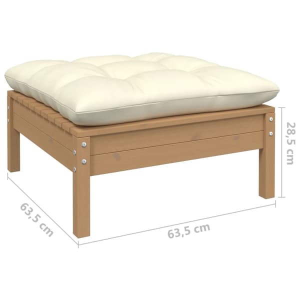 2-personers havesofa med cremefarvede hynder massivt fyrretræ - 2-personers Havesofa - 2-personers Havesofaer - Home & Living
