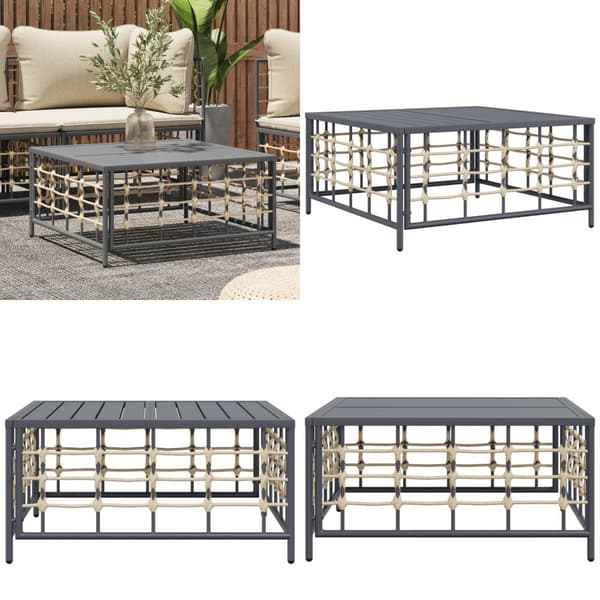 Havebord 70x70x34 cm polyrattan antracitgrå - Havebord - Haveborde - Home & Living