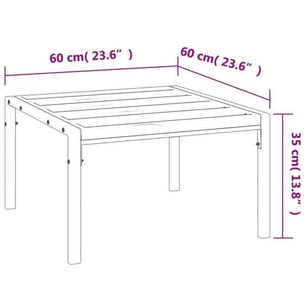 Puutarhasohvapöytä musta 60x60x35 cm teräs - Puutarhapöytä - Sohvapöytä Ulos - Home & Living