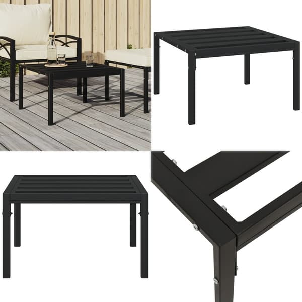 Puutarhasohvapöytä musta 60x60x35 cm teräs - Puutarhapöytä - Sohvapöytä Ulos - Home & Living