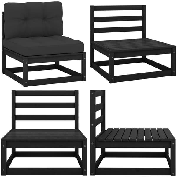 Midterdel til havesofa m. Antracitgrå hynder massivt fyrretræ - Midterdel Til Havesofa - Midterdele Til Havesofa - Home & Living