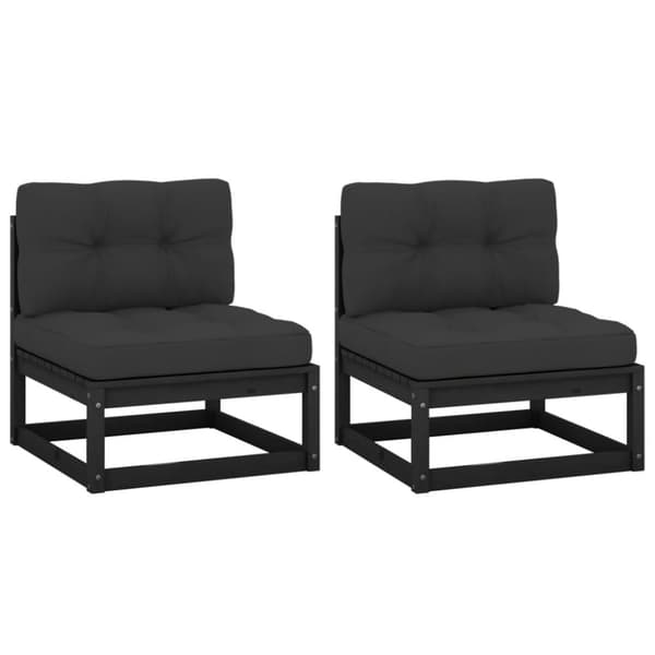 Midterdele til havesofa antracit hynder 2 stk. Massivt fyrretræ - Midterdel Til Havesofa - Midterdele Til Havesofa - Home & Living
