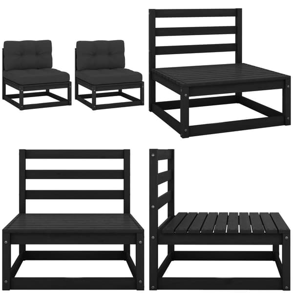 Midterdele til havesofa antracit hynder 2 stk. Massivt fyrretræ - Midterdel Til Havesofa - Midterdele Til Havesofa - Home & Living