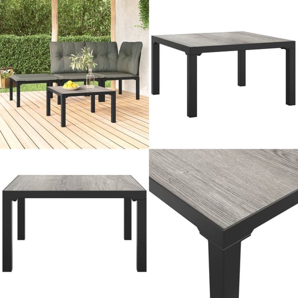 Sofabord til haven 55x55x31 cm DPC og stål grå - Havebord - Haveborde - Home & Living
