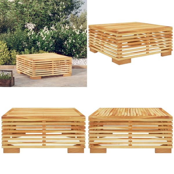Sofabord til haven 69,5x69,5x31 cm massivt teaktræ - Havesofabord - Havesofaborde - Home & Living