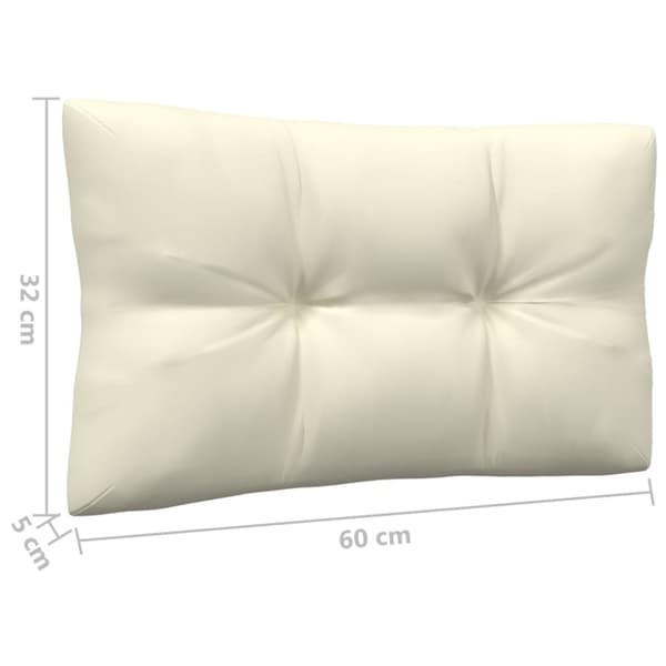 Midtermodul til havesofa cremefarvede hynder massivt fyrretræ - Midterdel Til Havesofa - Midterdele Til Havesofa - Home & Living