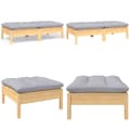 Miniatyrbillede 1 af 9: 2-personers havesofa med grå hynder massivt fyrretræ - 2-personers Havesofa - 2-personers Havesofaer - Home & Living