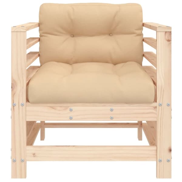 Havestole med hynder 2 stk. Massivt fyrretræ - Havestol - Havestole - Home & Living