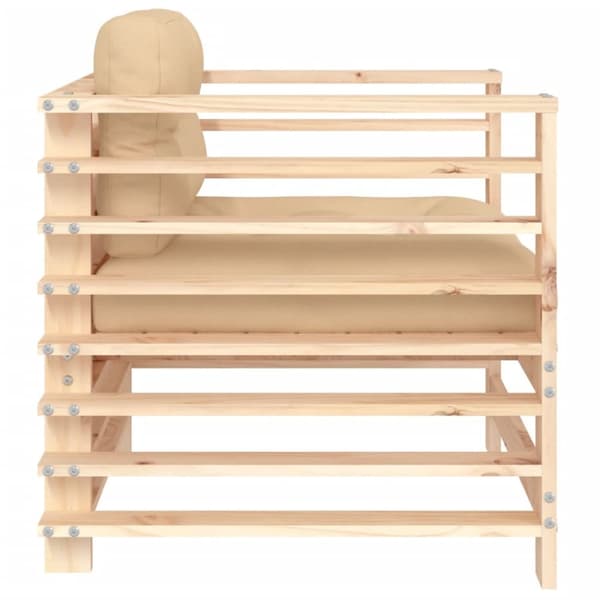 Havestole med hynder 2 stk. Massivt fyrretræ - Havestol - Havestole - Home & Living